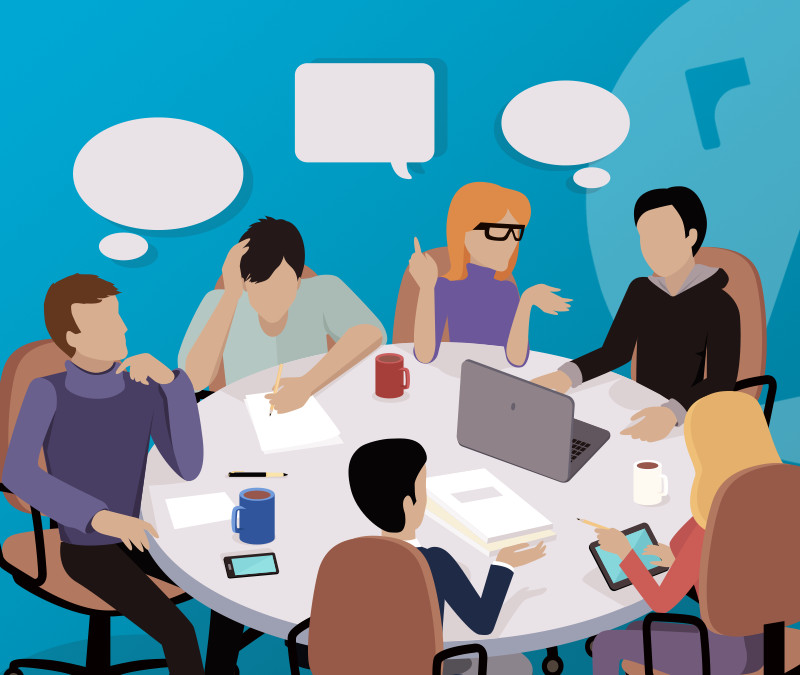 Workplace Wellness. People sitting around a table.